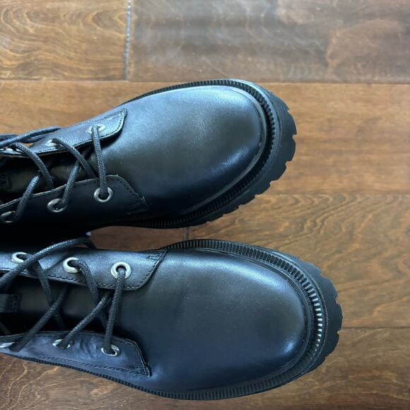 Madewell Black Lace Up Boots - Picture 2 of 10